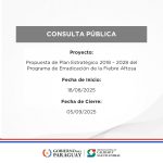 Consulta pública sobre la propuesta del “PLAN ESTRATÉGICO 2018 – 2028 DEL PROGRAMA DE ERRADICACIÓN DE LA FIEBRE AFTOSA”